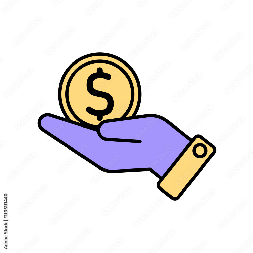 Icon a INCOME, isolated against a clean background. Icon a INCOME, isolated against a clean background.