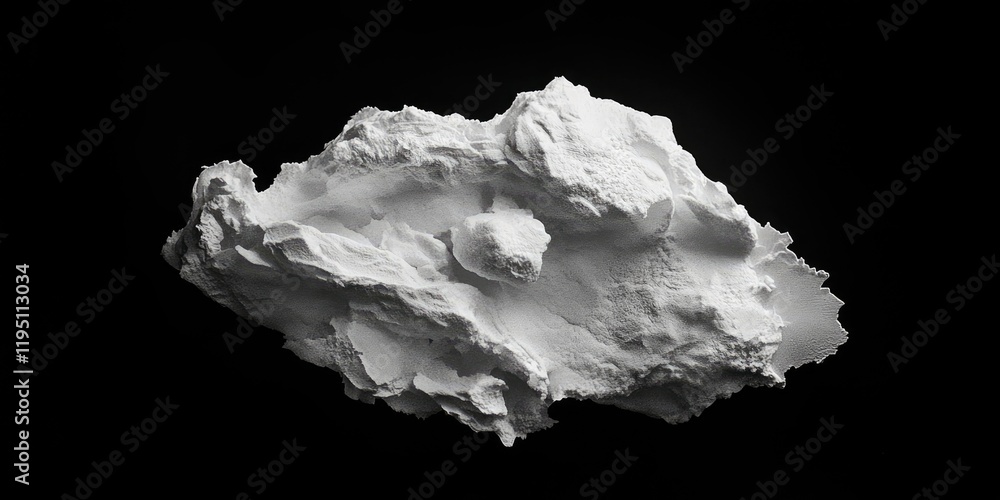 Crumpled white styrofoam texture against a solid black background showcasing intricate details and shadows with a dramatic contrast. Crumpled white styrofoam texture against a solid black background showcasing intricate details and shadows with a dramatic contrast.