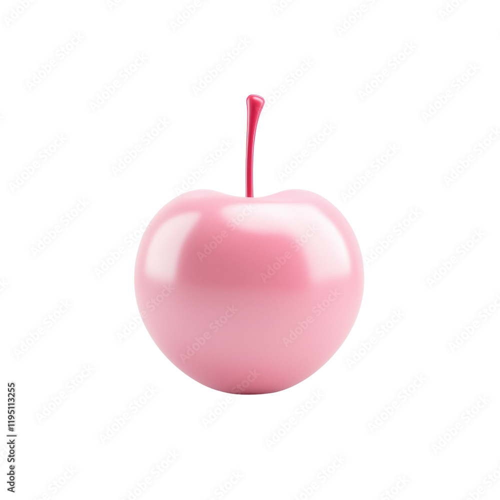 Glossy pink apple sculpture on a transparent background Glossy pink apple sculpture on a transparent background