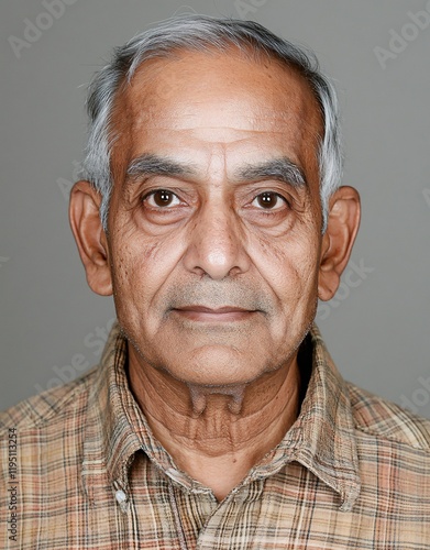 ID Photo for Passport : Indian elderly man 11