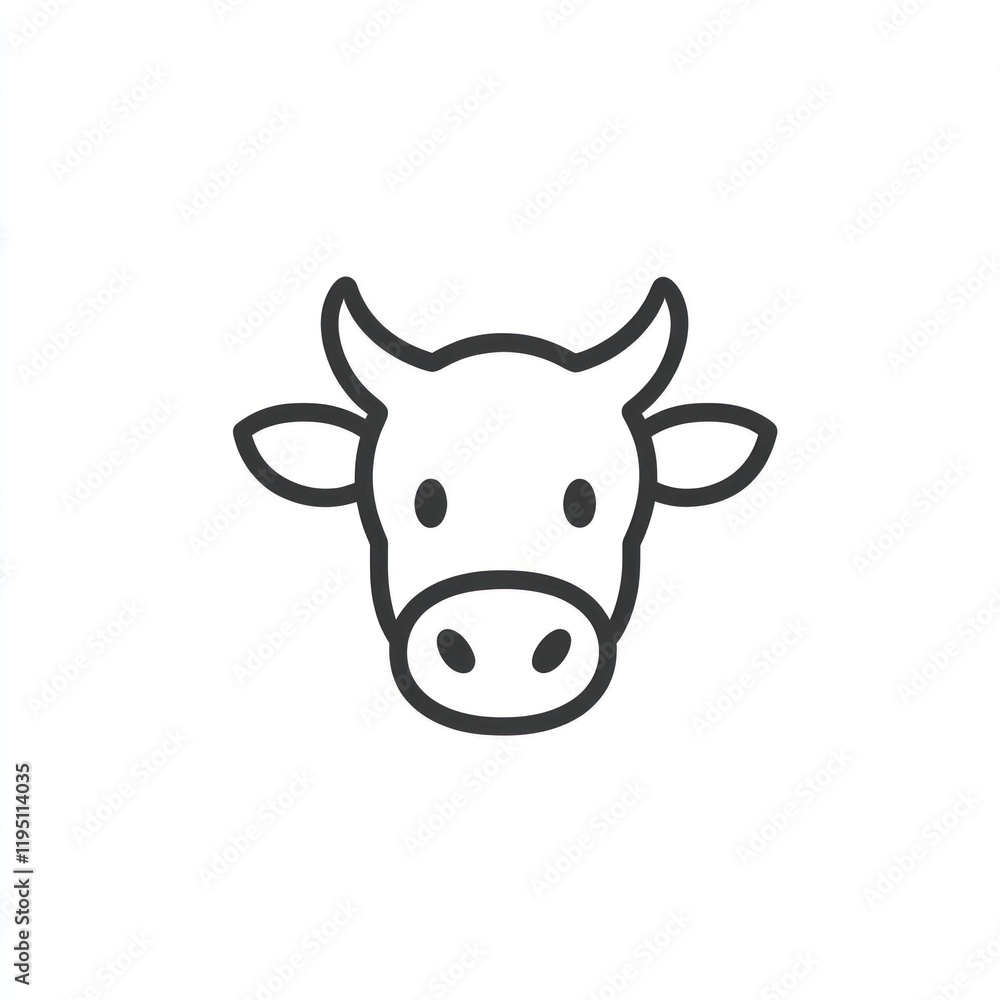 Cow head icon, agriculture, farming, livestock, white background, website design Cow head icon, agriculture, farming, livestock, white background, website design