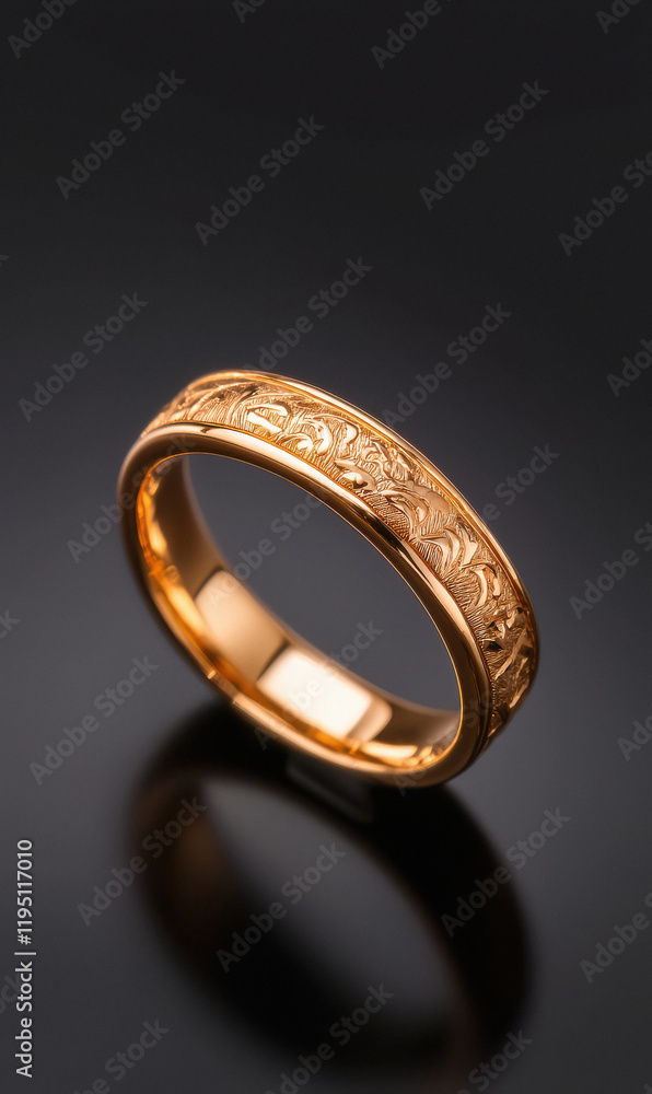 a professional photography of an elegant gold ring on a black background a professional photography of an elegant gold ring on a black background