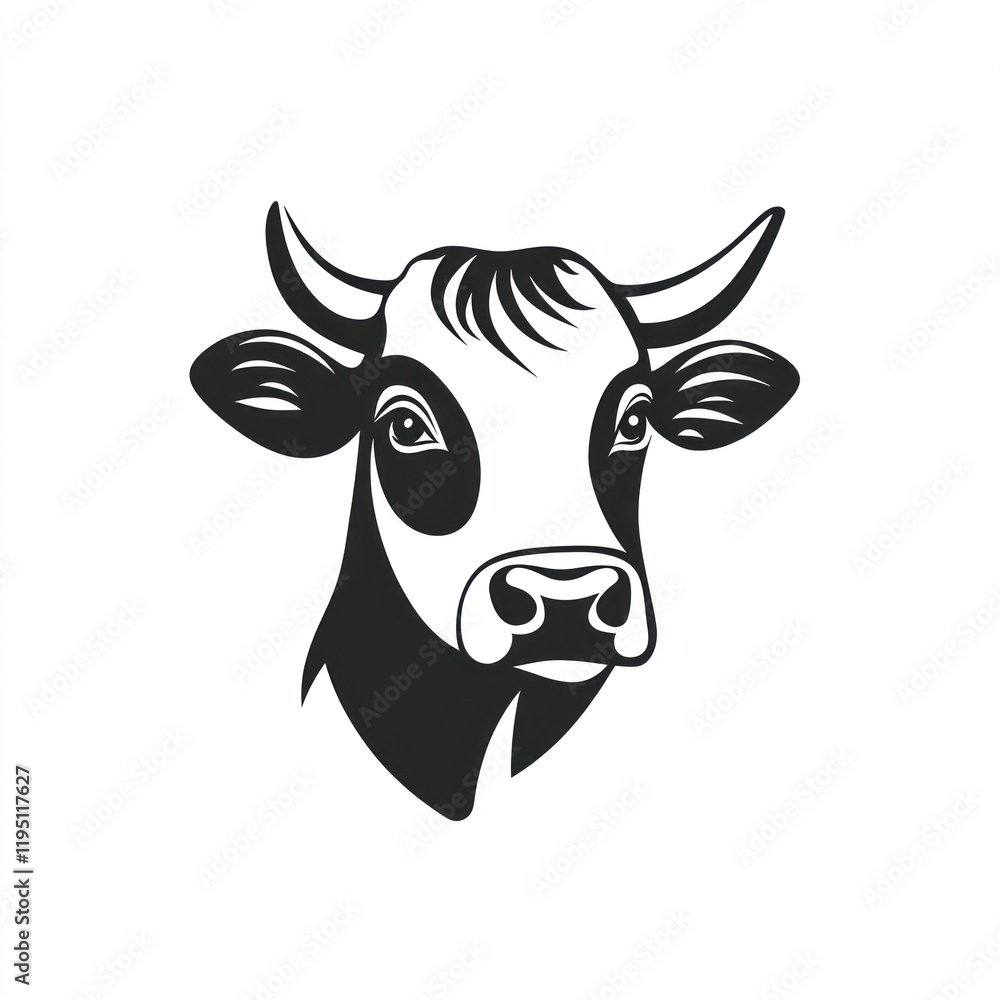Cow head portrait, farming, agriculture, rural, livestock, food production Cow head portrait, farming, agriculture, rural, livestock, food production