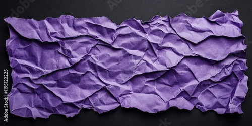 Wallpaper Mural Crumpled purple torn paper sheet on black background with textured surface and irregular edges creating a dramatic visual contrast. Torontodigital.ca