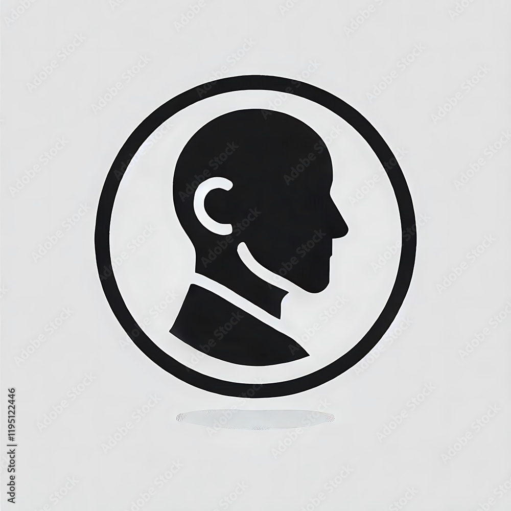 Minimalist Profile Icon with Circle Frame