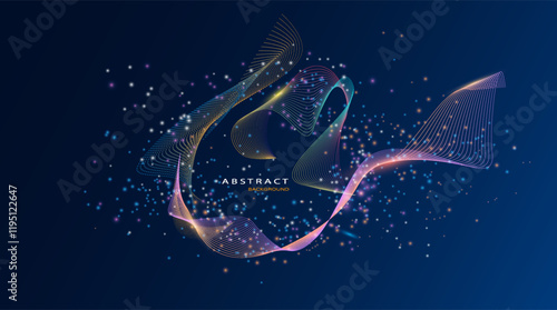 Abstract particles circle background. Eps10 Vector background.	