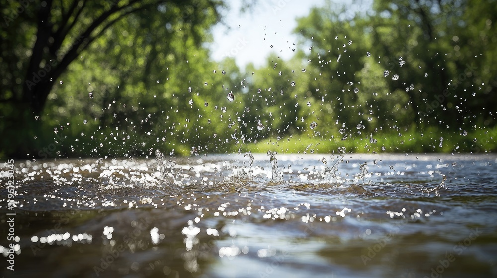 Fototapeta premium Raindrop Splash on Water