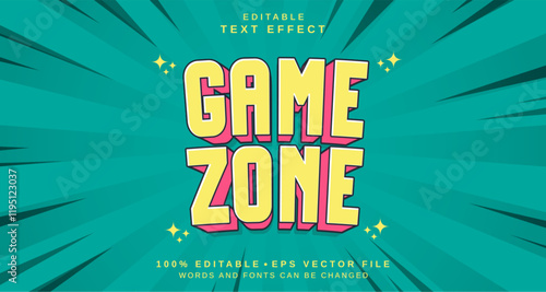 Editable text style effect - Game Zone text style theme.