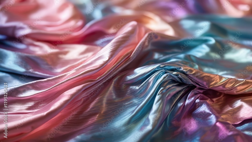 Obraz premium Silky Fabric with Iridescent Pink and Blue Tones