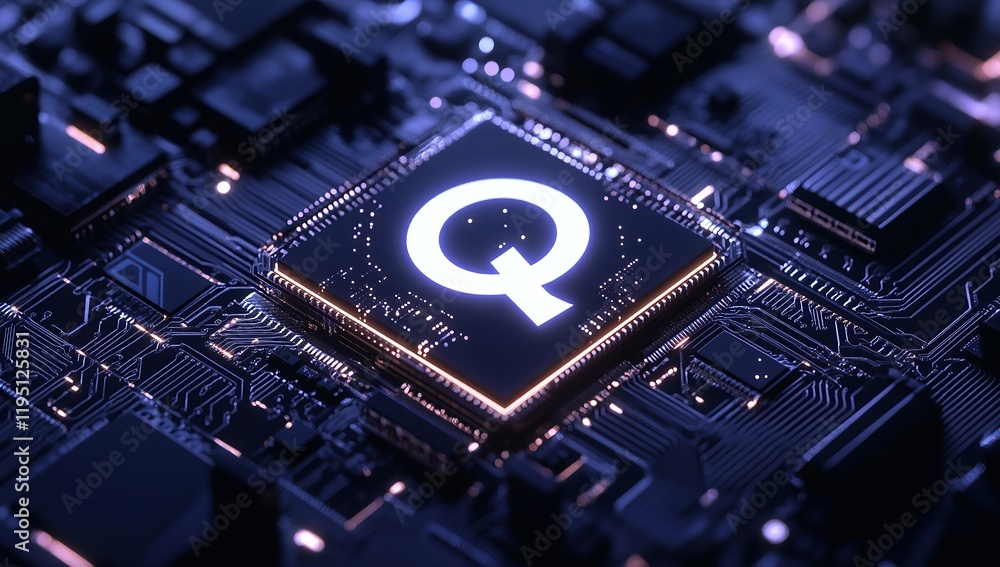 3D rendering of the logo with rounded corners and circuit board details on a dark background 3D rendering of the logo with rounded corners and circuit board details on a dark background