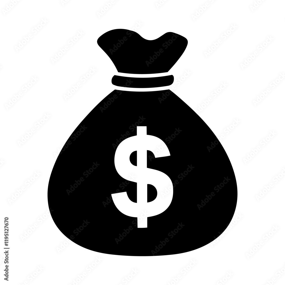Money bag with the dollar symbol vector. Money bag with the dollar symbol vector.