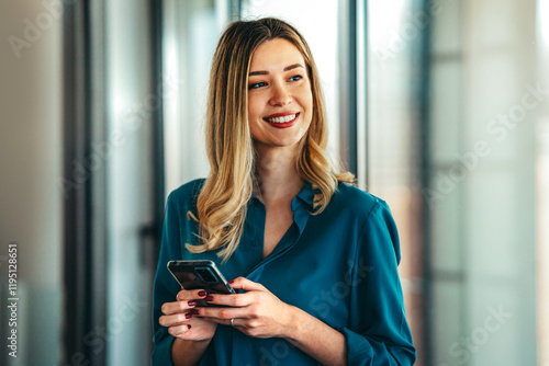 Professional business woman leader, company worker or sales, hr manager working in modern office photo