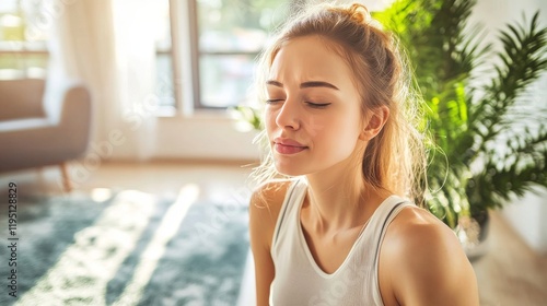 Young woman suffering from dust allergy while vacuuming house Free Download Young woman suffering from dust allergy while vacuuming house - GFXLoad