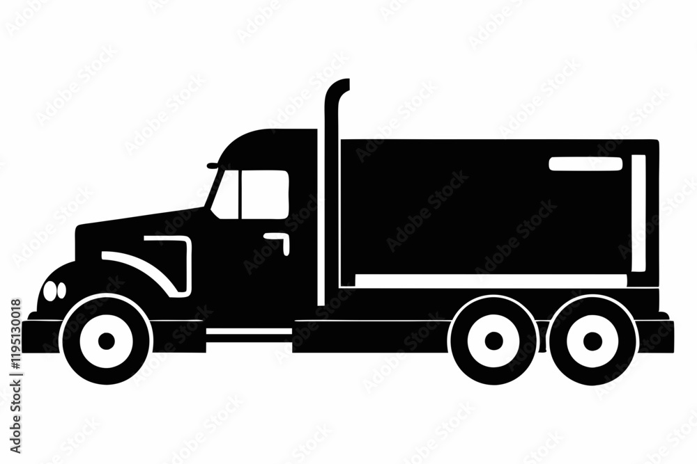 Clean Semi-Truck Vector Graphic Clean Semi-Truck Vector Graphic