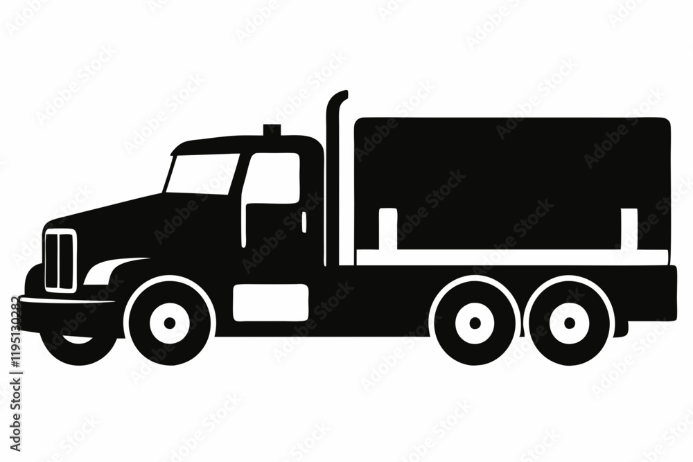 Clean Semi-Truck Vector Graphic Clean Semi-Truck Vector Graphic