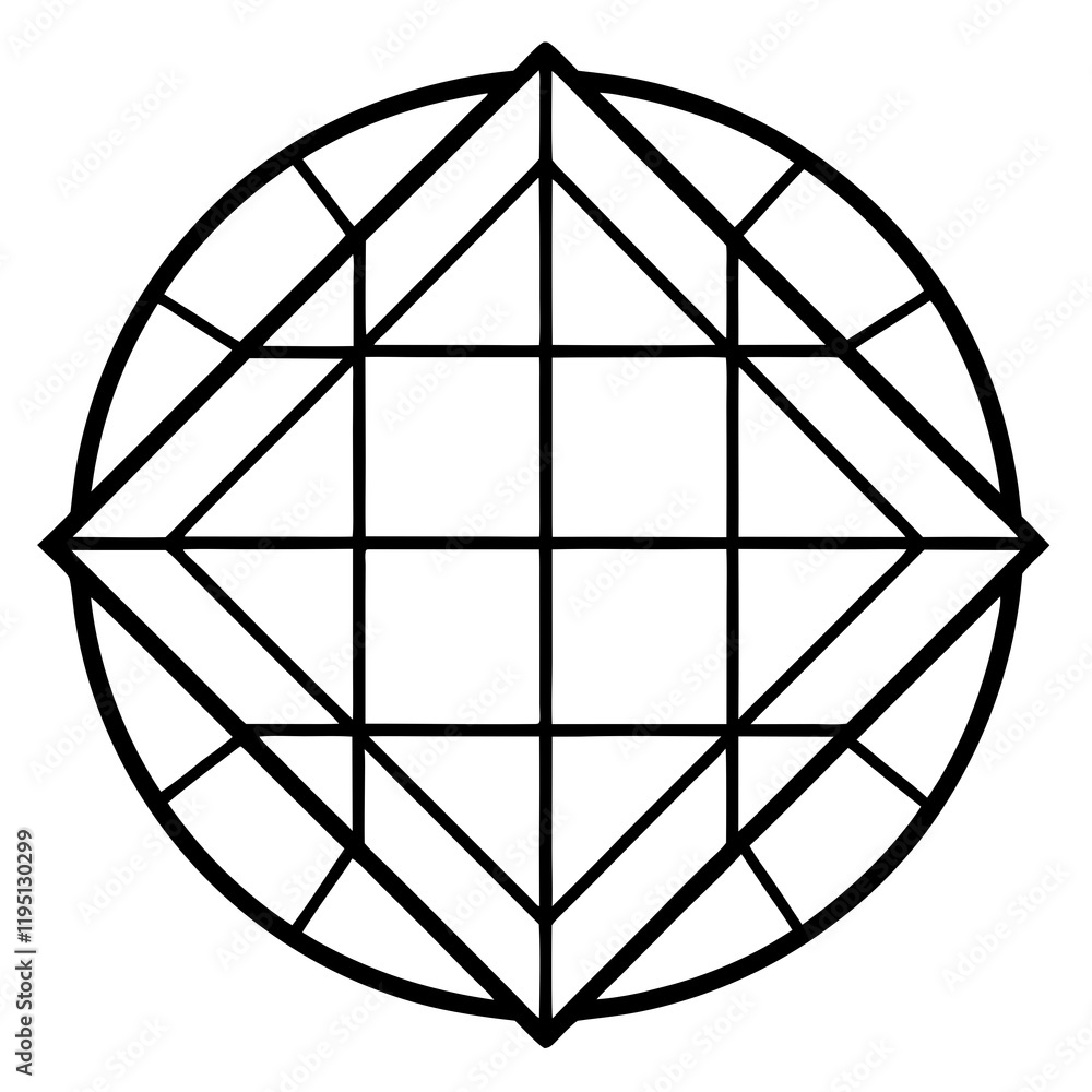 Fototapeta premium Symmetry in Grid Paper Vector Art