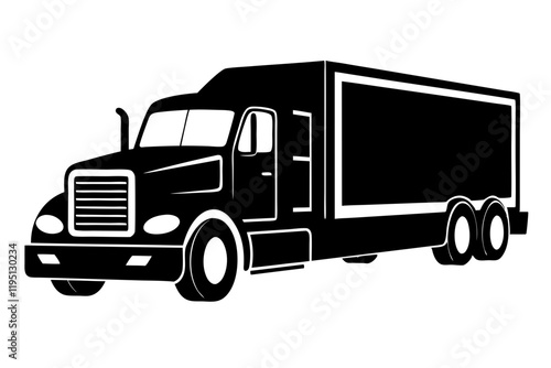 Clean Semi-Truck Vector Graphic