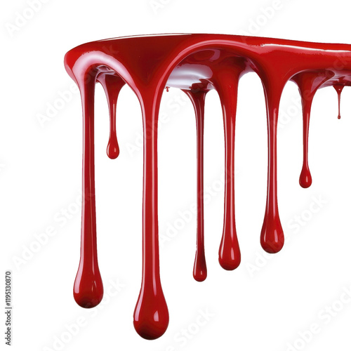 PNG Image of a Red Dripping Paint on Transparent Background