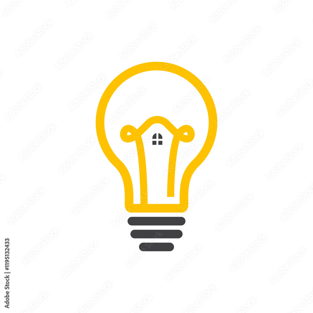 light bulb icon with a yellow outline light bulb icon with a yellow outline