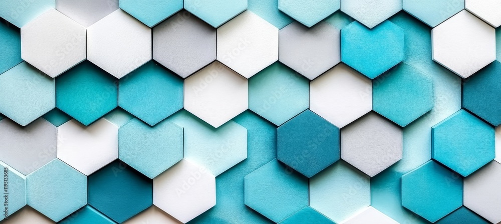 Abstract Background Geometric Pattern Of Blue And Gray Hexagons With Soft Focus And Bokeh Effect Abstract Background Geometric Pattern Of Blue And Gray Hexagons With Soft Focus And Bokeh Effect