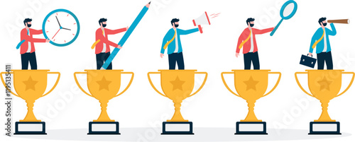 Social media illustration, business concept, web design

