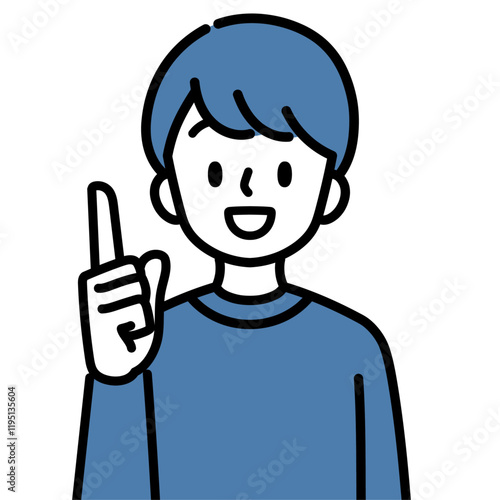 人差し指を立てている男の子