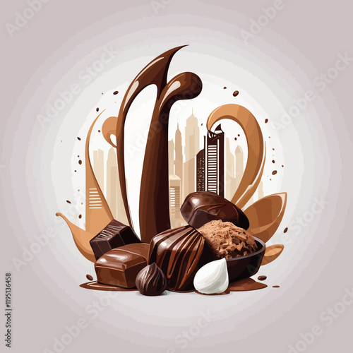 Chocolate bar collection.chocolate logo, Retro textured, vector illustration.