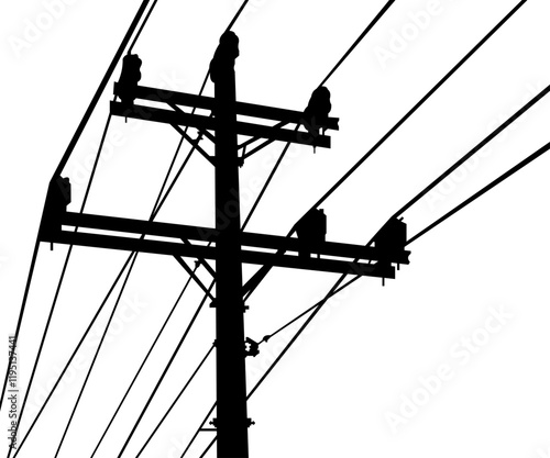 power lines on a white background