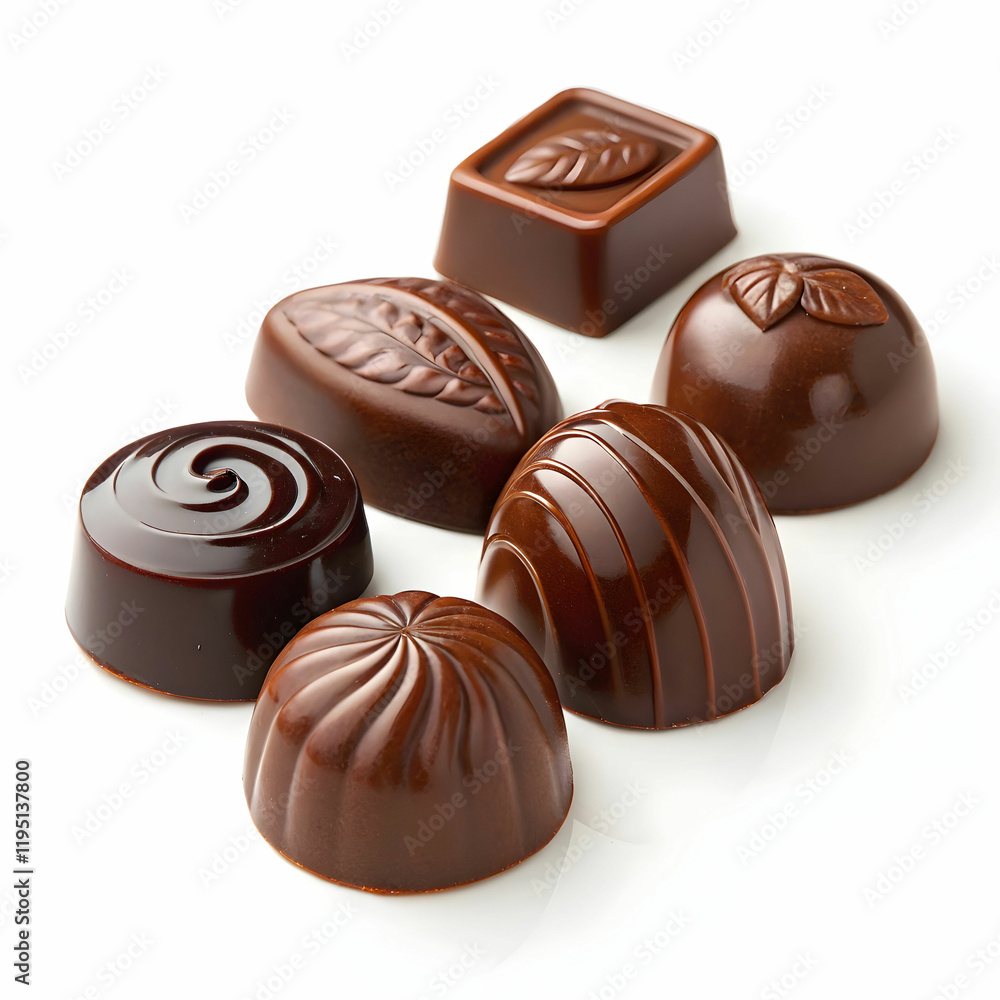 chocolate candies on white chocolate candies on white
