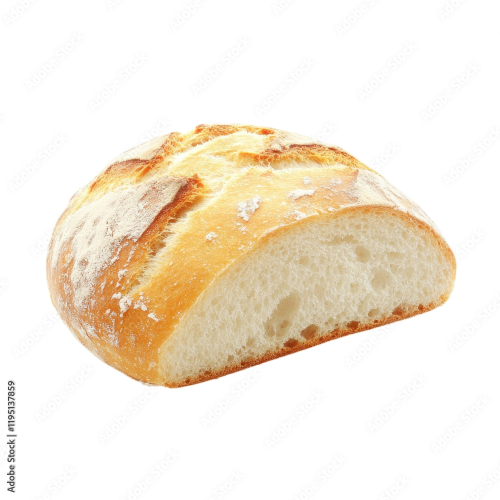 A Crusty Slice of Artisan Bread: Golden Brown Exterior, Soft White Interior, Freshly Baked A Crusty Slice of Artisan Bread: Golden Brown Exterior, Soft White Interior, Freshly Baked