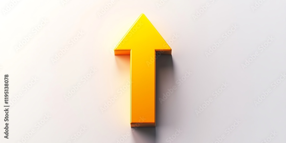 A yellow arrow pointing upwards against a white background, symbolizing growth, progress, or moving forward. A yellow arrow pointing upwards against a white background, symbolizing growth, progress, or moving forward.