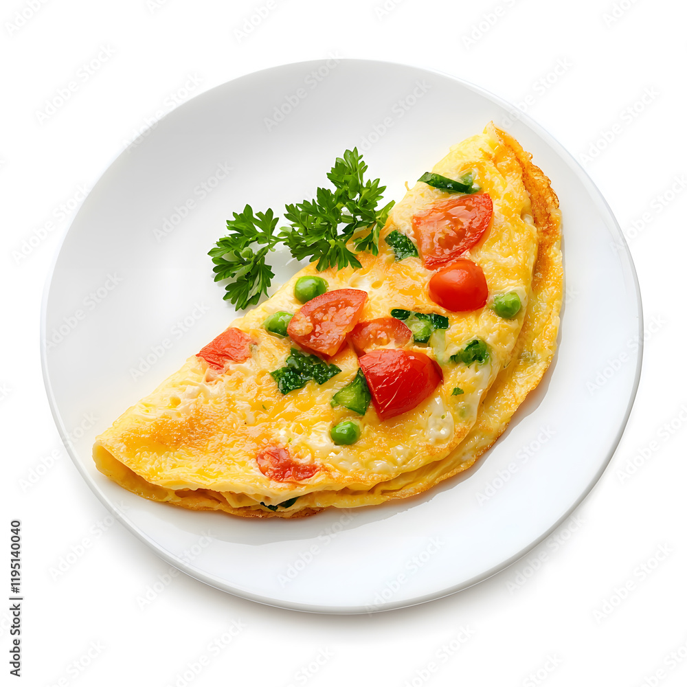 Top view egg omelette isolated on white Top view egg omelette isolated on white