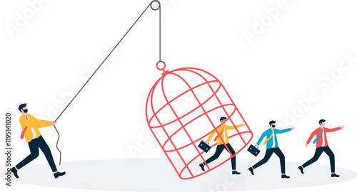 Social media illustration, business concept, web design

