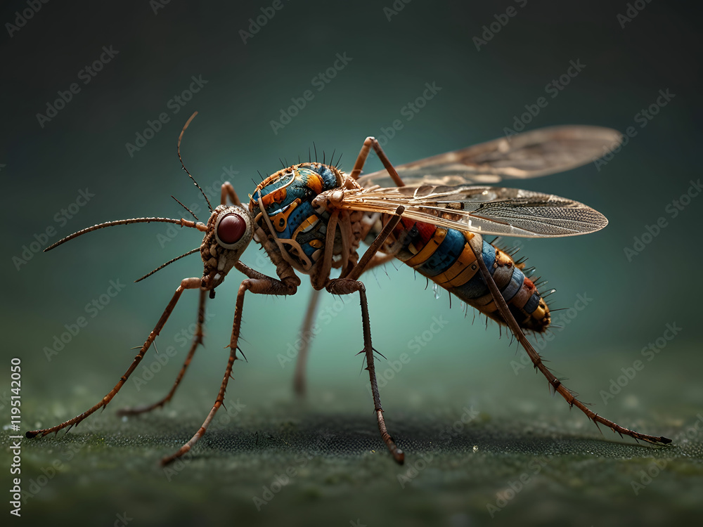 A close-up macro shot of a mosquito probing human skin with its mouthparts illustrating the feeding process. A close-up macro shot of a mosquito probing human skin with its mouthparts illustrating the feeding process.