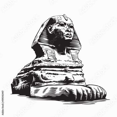 The Great Sphinx of Giza Egypt A Majestic Monument in the Desert image vector.