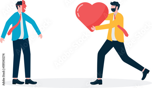 Social media illustration, business concept, web design

