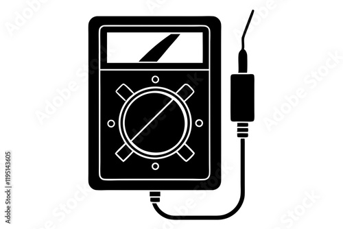 Digital handheld multimeter vector | vector silhouette illustration on white background