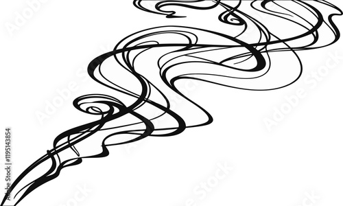 abstract illustration beground smoke silhouette vector line art