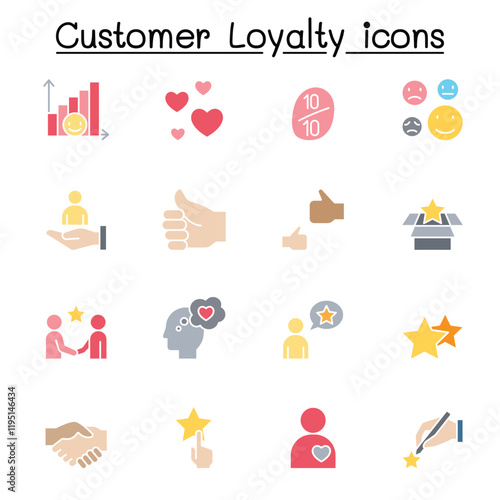 Set of Customer loyalty line icons. contains such icons as review, comment, feedback, customer relationship managment, satisfaction and more