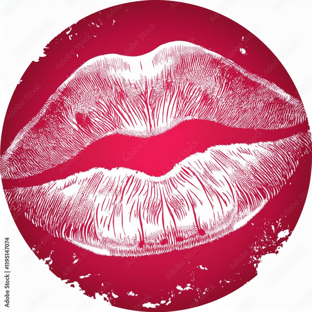 Fototapeta premium red lips isolated on white