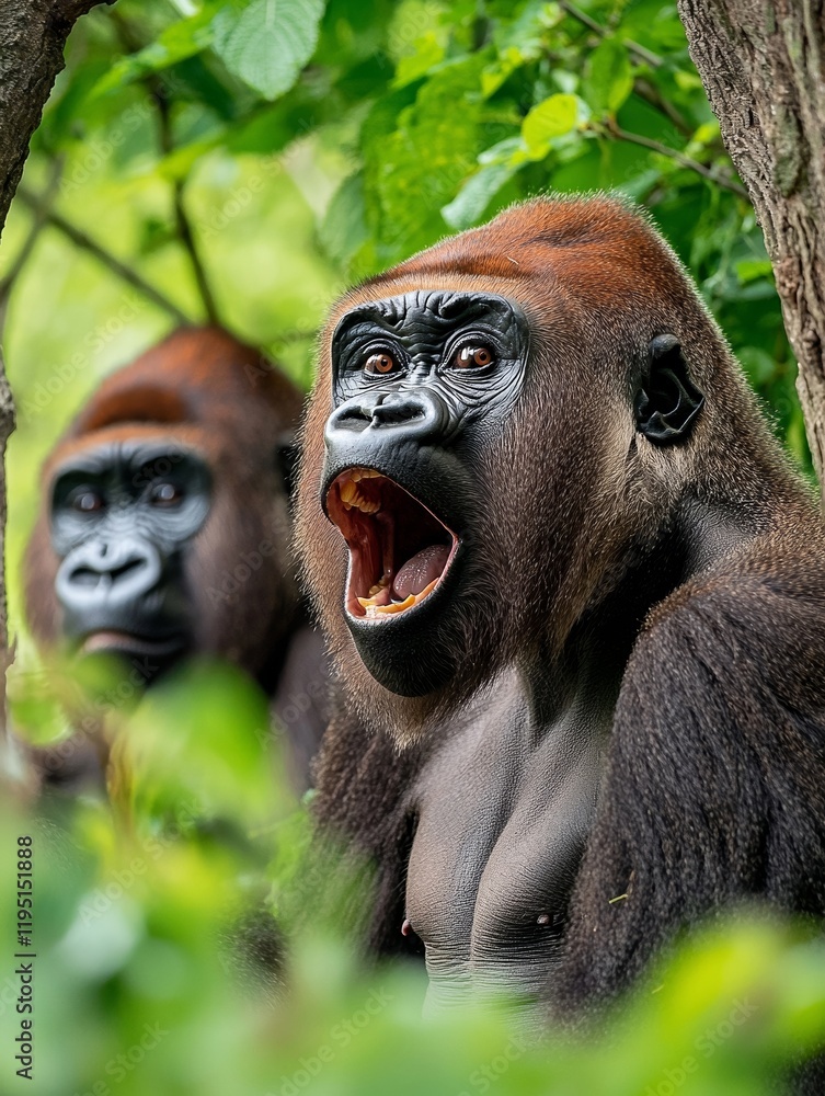Fototapeta premium Gorilla's Powerful Vocalization