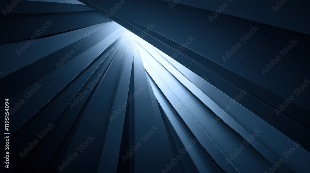 Abstract dark blue light rays converging. Abstract dark blue light rays converging.