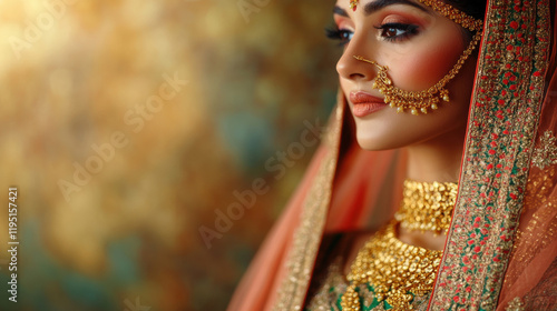A high-fidelity 3D rendering of a traditional Indian bride in intricate attire, showcasing cultural elegance and beauty in a digital format.