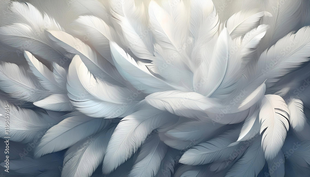 Luxury elegant background with white feathers Luxury elegant background with white feathers