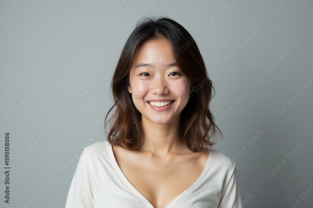Attractive woman smiles confidently on isolated background, showcasing natural beauty and charm with effortless grace and warmth during casual moment Attractive woman smiles confidently on isolated background, showcasing natural beauty and charm with effortless grace and warmth during casual moment