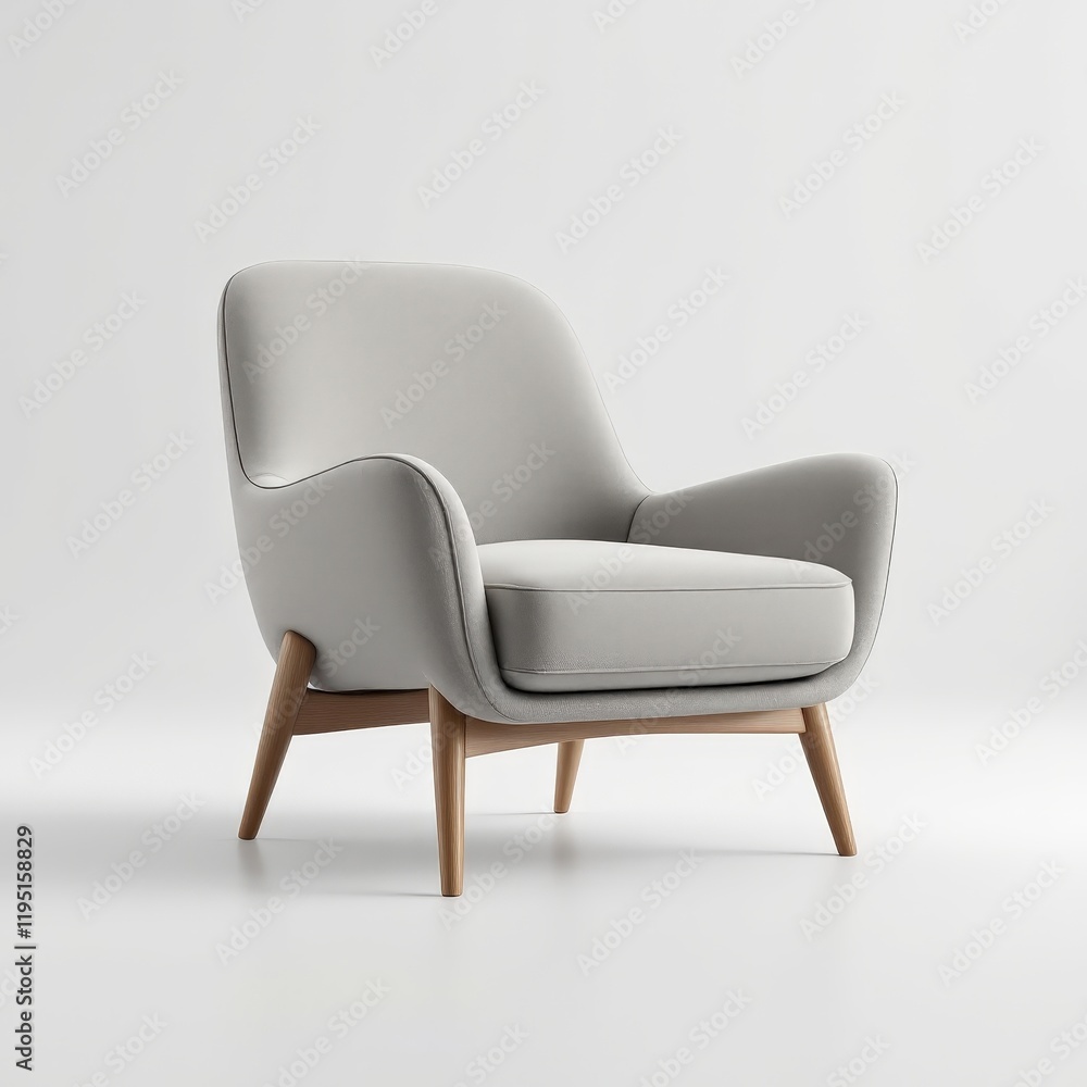 Minimalist Chair in Perfect Lighting on White Background Minimalist Chair in Perfect Lighting on White Background