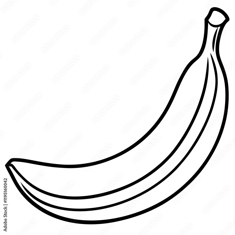 Clean Banana Outline Vector Clean Banana Outline Vector