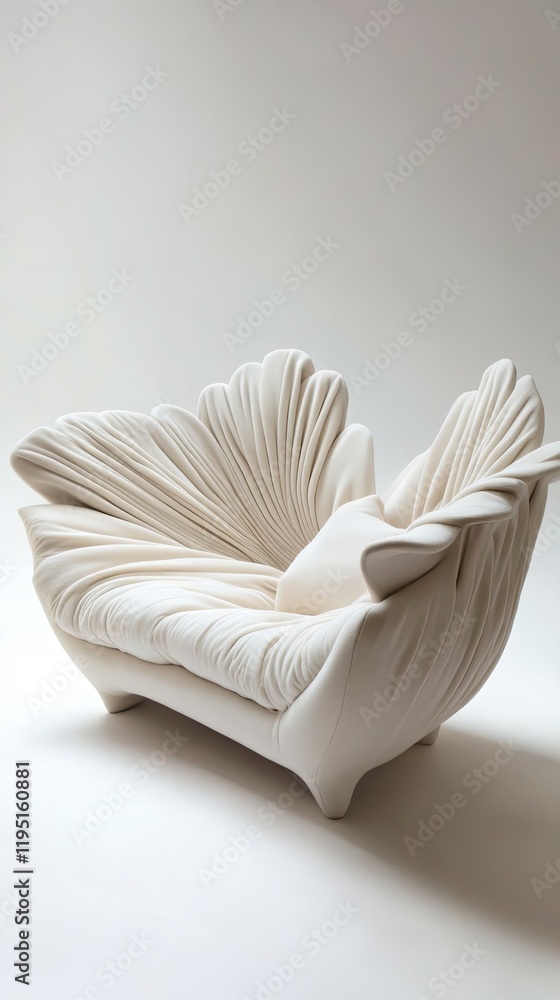 Obraz premium Elegant Flower Shaped Modern Cream Sofa