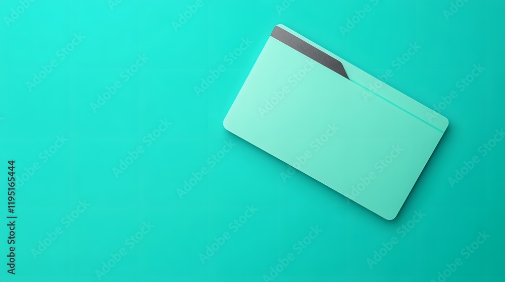 Detailed Credit Card Texture on Pastel Green Surface 3D Detailed Credit Card Texture on Pastel Green Surface 3D