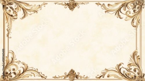 Elegant Vintage Border Design with Intricate Floral Patterns
